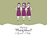 Front View Thumbnail - Mint & Persian Plum Will You Be My Maid of Honor Card - Girls Checkbox