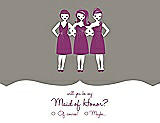 Front View Thumbnail - Mocha & Persian Plum Will You Be My Maid of Honor Card - Girls Checkbox