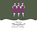Front View Thumbnail - Moss & Persian Plum Will You Be My Maid of Honor Card - Girls Checkbox