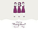 Front View Thumbnail - Marshmallow & Persian Plum Will You Be My Maid of Honor Card - Girls Checkbox