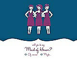 Front View Thumbnail - Ocean Blue & Persian Plum Will You Be My Maid of Honor Card - Girls Checkbox
