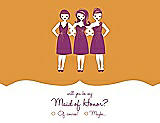 Front View Thumbnail - Orange Crush & Persian Plum Will You Be My Maid of Honor Card - Girls Checkbox