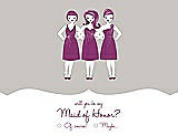 Front View Thumbnail - Oyster & Persian Plum Will You Be My Maid of Honor Card - Girls Checkbox