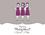 Front View Thumbnail - Pebble Beach & Persian Plum Will You Be My Maid of Honor Card - Girls Checkbox