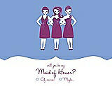 Front View Thumbnail - Periwinkle - PANTONE Serenity & Persian Plum Will You Be My Maid of Honor Card - Girls Checkbox