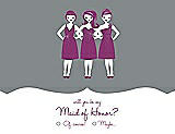 Front View Thumbnail - Pewter & Persian Plum Will You Be My Maid of Honor Card - Girls Checkbox