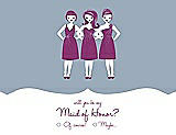 Front View Thumbnail - Platinum & Persian Plum Will You Be My Maid of Honor Card - Girls Checkbox