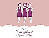 Front View Thumbnail - Petal Pink & Persian Plum Will You Be My Maid of Honor Card - Girls Checkbox