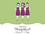 Front View Thumbnail - Pistachio & Persian Plum Will You Be My Maid of Honor Card - Girls Checkbox