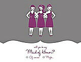 Front View Thumbnail - Quarry & Persian Plum Will You Be My Maid of Honor Card - Girls Checkbox