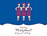 Front View Thumbnail - Royal Blue & Persian Plum Will You Be My Maid of Honor Card - Girls Checkbox