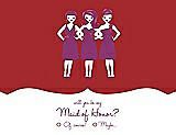 Front View Thumbnail - Ribbon Red & Persian Plum Will You Be My Maid of Honor Card - Girls Checkbox
