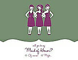 Front View Thumbnail - Sage & Persian Plum Will You Be My Maid of Honor Card - Girls Checkbox
