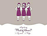 Front View Thumbnail - Sand & Persian Plum Will You Be My Maid of Honor Card - Girls Checkbox