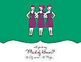 Front View Thumbnail - Shamrock & Persian Plum Will You Be My Maid of Honor Card - Girls Checkbox