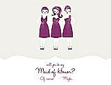 Front View Thumbnail - Snow White & Persian Plum Will You Be My Maid of Honor Card - Girls Checkbox
