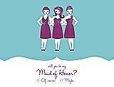 Front View Thumbnail - Spa & Persian Plum Will You Be My Maid of Honor Card - Girls Checkbox