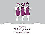 Front View Thumbnail - Sterling & Persian Plum Will You Be My Maid of Honor Card - Girls Checkbox