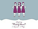 Front View Thumbnail - Surf Spray & Persian Plum Will You Be My Maid of Honor Card - Girls Checkbox