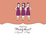 Front View Thumbnail - Tangerine & Persian Plum Will You Be My Maid of Honor Card - Girls Checkbox