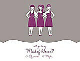 Front View Thumbnail - Taupe & Persian Plum Will You Be My Maid of Honor Card - Girls Checkbox