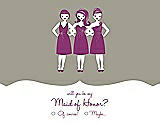 Front View Thumbnail - Twig & Persian Plum Will You Be My Maid of Honor Card - Girls Checkbox