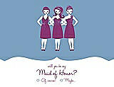 Front View Thumbnail - Windsor Blue & Persian Plum Will You Be My Maid of Honor Card - Girls Checkbox