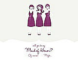 Front View Thumbnail - White & Persian Plum Will You Be My Maid of Honor Card - Girls Checkbox
