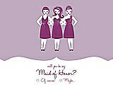 Front View Thumbnail - Wood Violet & Persian Plum Will You Be My Maid of Honor Card - Girls Checkbox