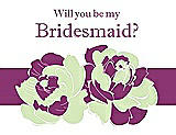 Front View Thumbnail - Honey Dew & Persian Plum Will You Be My Bridesmaid Card - 2 Color Flowers