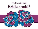 Front View Thumbnail - Lotus & Persian Plum Will You Be My Bridesmaid Card - 2 Color Flowers