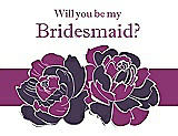 Front View Thumbnail - Violet & Persian Plum Will You Be My Bridesmaid Card - 2 Color Flowers