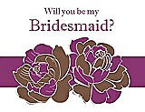 Front View Thumbnail - Almond & Persian Plum Will You Be My Bridesmaid Card - 2 Color Flowers