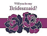 Front View Thumbnail - Amethyst & Persian Plum Will You Be My Bridesmaid Card - 2 Color Flowers