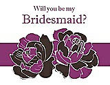 Front View Thumbnail - Espresso & Persian Plum Will You Be My Bridesmaid Card - 2 Color Flowers
