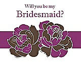 Front View Thumbnail - Latte & Persian Plum Will You Be My Bridesmaid Card - 2 Color Flowers