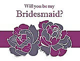 Front View Thumbnail - Lavender & Persian Plum Will You Be My Bridesmaid Card - 2 Color Flowers