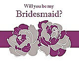 Front View Thumbnail - Pebble Beach & Persian Plum Will You Be My Bridesmaid Card - 2 Color Flowers