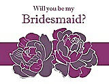Front View Thumbnail - Smashing & Persian Plum Will You Be My Bridesmaid Card - 2 Color Flowers