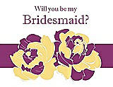 Front View Thumbnail - Sunflower & Persian Plum Will You Be My Bridesmaid Card - 2 Color Flowers