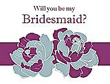 Front View Thumbnail - Surf Spray & Persian Plum Will You Be My Bridesmaid Card - 2 Color Flowers