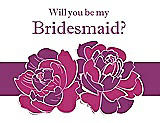 Front View Thumbnail - Tutti Frutti & Persian Plum Will You Be My Bridesmaid Card - 2 Color Flowers