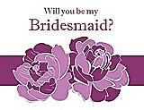 Front View Thumbnail - Tulip & Persian Plum Will You Be My Bridesmaid Card - 2 Color Flowers