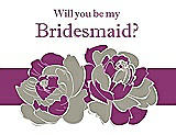 Front View Thumbnail - Twig & Persian Plum Will You Be My Bridesmaid Card - 2 Color Flowers