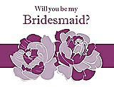 Front View Thumbnail - Wood Violet & Persian Plum Will You Be My Bridesmaid Card - 2 Color Flowers