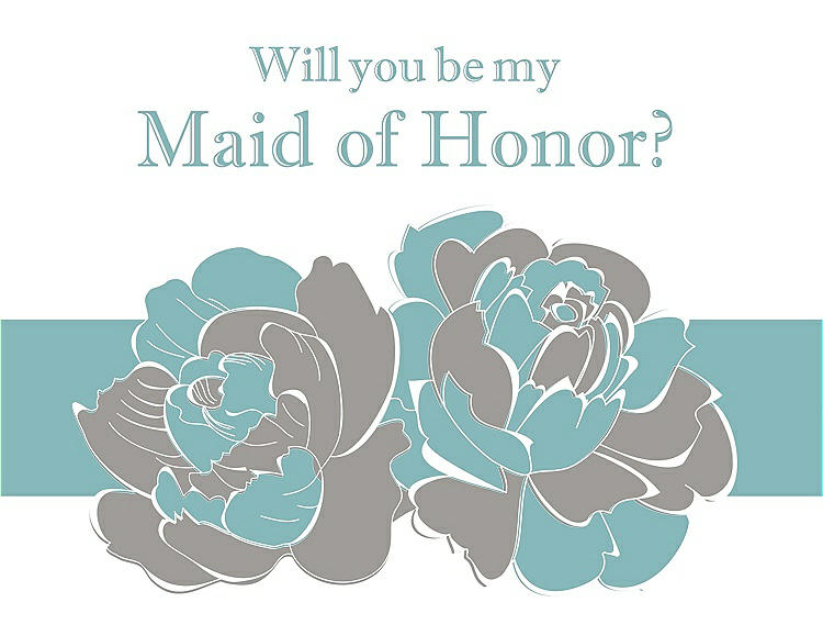 Front View - Cathedral & Seaside Will You Be My Maid of Honor Card - 2 Color Flowers