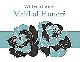 Front View Thumbnail - Graphite & Seaside Will You Be My Maid of Honor Card - 2 Color Flowers