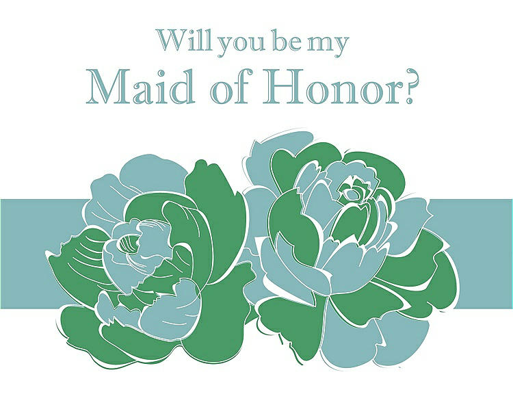 Front View - Juniper & Seaside Will You Be My Maid of Honor Card - 2 Color Flowers