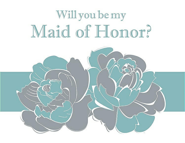 Front View - Mystic & Seaside Will You Be My Maid of Honor Card - 2 Color Flowers