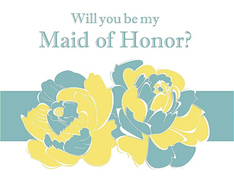 Front View - Snapdragon & Seaside Will You Be My Maid of Honor Card - 2 Color Flowers